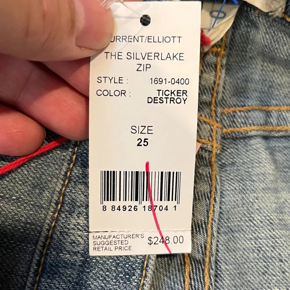 NWT CURRENT ELLIOTT SILVERLAKE ZIP SKINNY JEANS  26 - Picture 9 of 9
